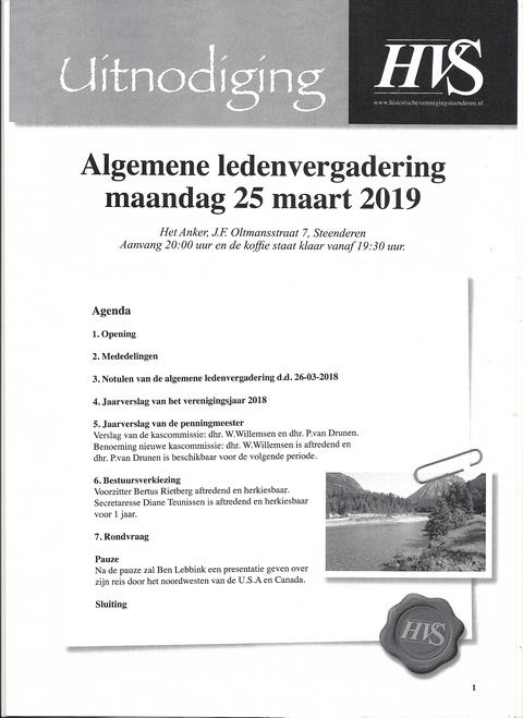 ALV 2019 (klik hier voor de volledige uitnodiging)