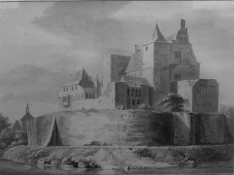 tekening kasteel Bronkhorst